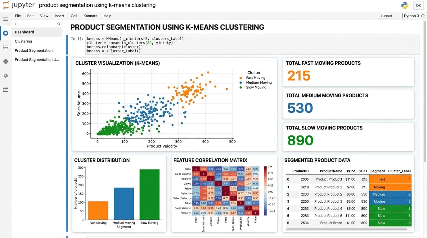 Product Segmentation Using K-Means Clustering